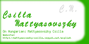 csilla mattyasovszky business card
